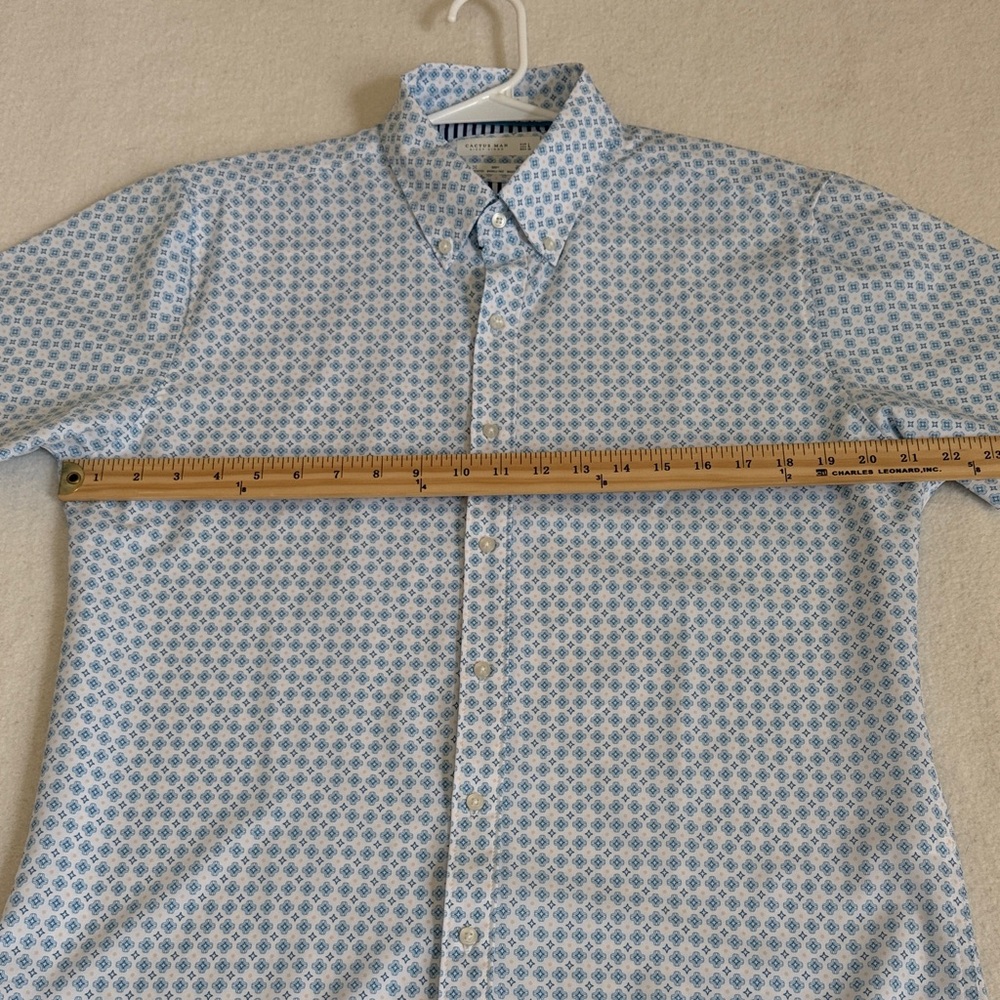 Cactus Man Ricky Singh Light Blue Geometric Button Down Shirt Size L - Picture 5 of 11